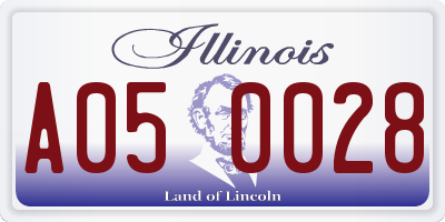 IL license plate A050028