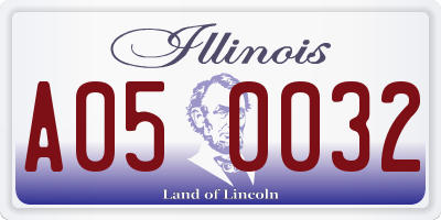 IL license plate A050032