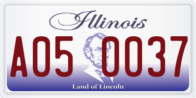 IL license plate A050037