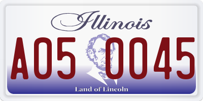 IL license plate A050045