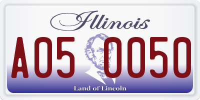 IL license plate A050050