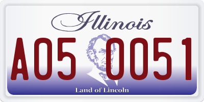 IL license plate A050051