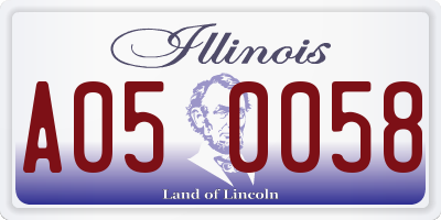 IL license plate A050058