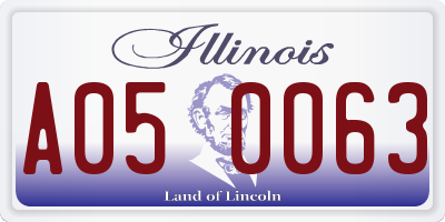IL license plate A050063