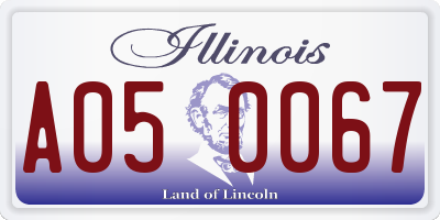 IL license plate A050067