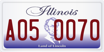 IL license plate A050070