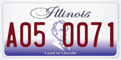 IL license plate A050071