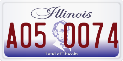 IL license plate A050074