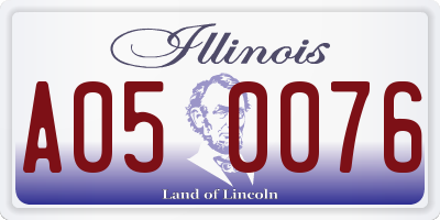 IL license plate A050076