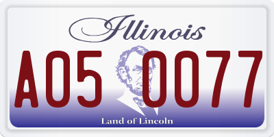 IL license plate A050077