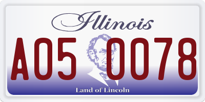 IL license plate A050078