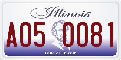 IL license plate A050081