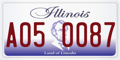 IL license plate A050087
