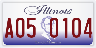 IL license plate A050104