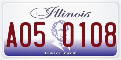 IL license plate A050108