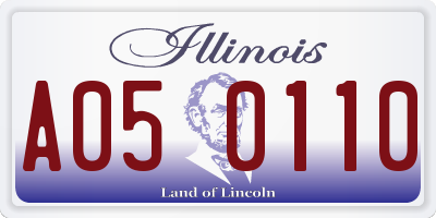 IL license plate A050110