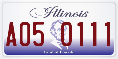 IL license plate A050111