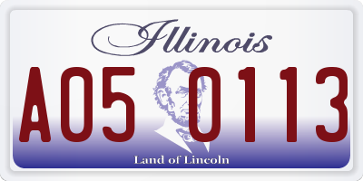 IL license plate A050113