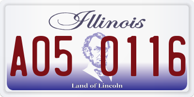 IL license plate A050116