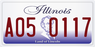 IL license plate A050117