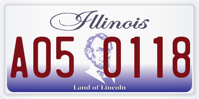 IL license plate A050118