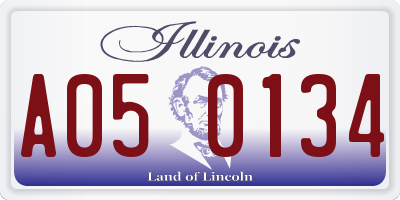 IL license plate A050134