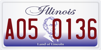 IL license plate A050136