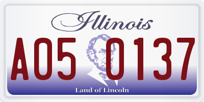 IL license plate A050137