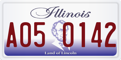 IL license plate A050142