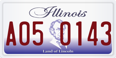 IL license plate A050143