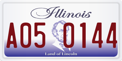 IL license plate A050144