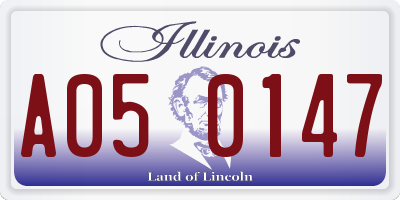 IL license plate A050147