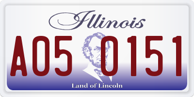 IL license plate A050151