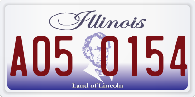 IL license plate A050154