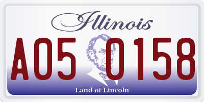 IL license plate A050158