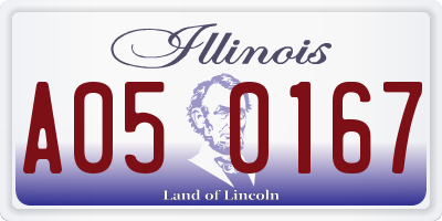 IL license plate A050167