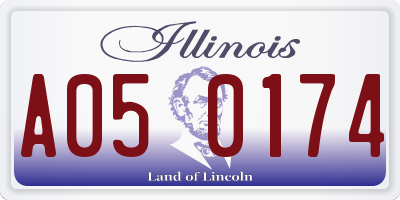 IL license plate A050174