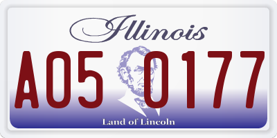 IL license plate A050177