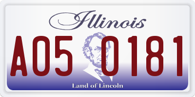 IL license plate A050181