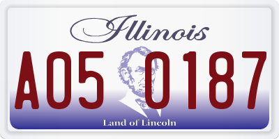 IL license plate A050187