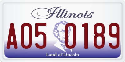 IL license plate A050189