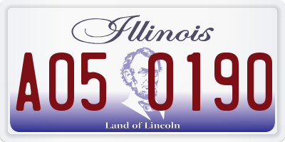 IL license plate A050190