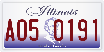 IL license plate A050191
