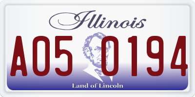 IL license plate A050194