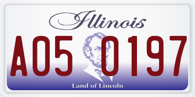 IL license plate A050197