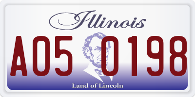 IL license plate A050198