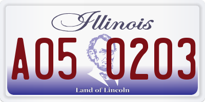 IL license plate A050203
