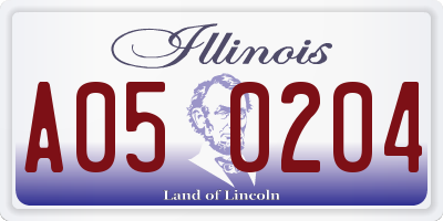 IL license plate A050204
