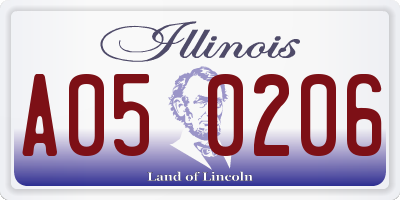 IL license plate A050206