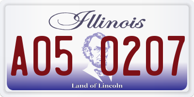 IL license plate A050207